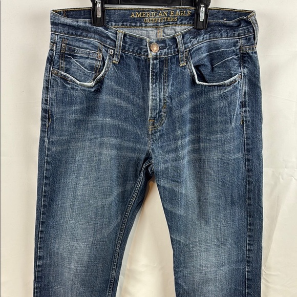 American Eagle Original Straight Men's Blue Jeans Size 32 - Picture 4 of 12